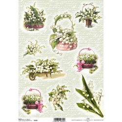 Papier ryżowy ITD A4 R0358, konwalie